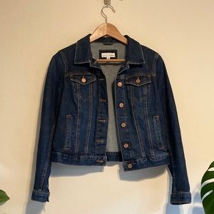 LOFT Denim Jacket, Dark Wash, Size Petite Smal